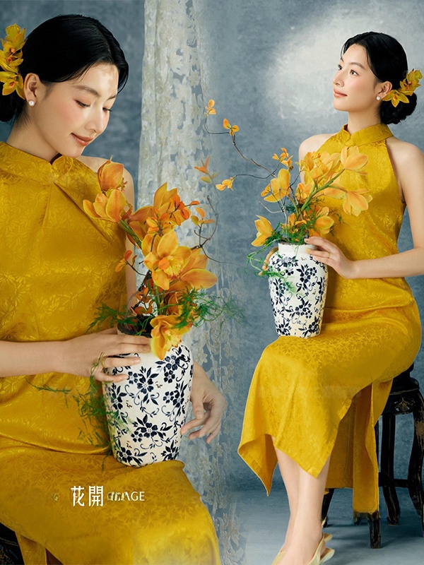 Yellow  Photography Costume Ch - Ethnic Fashion Shoot 评论和价格