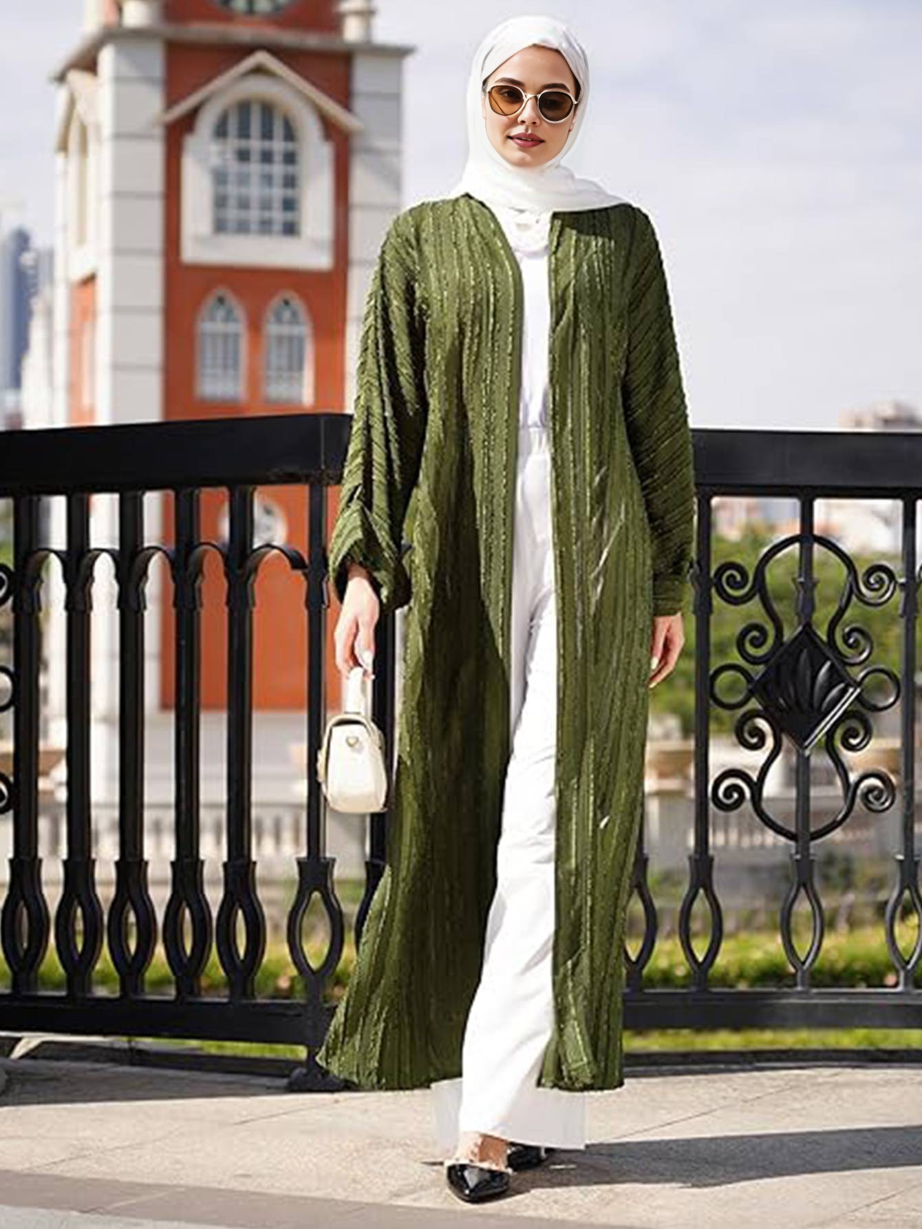 Ramadan Dubai Open Abaya Kimon - Jalabiya Women Arabic 评论和价格