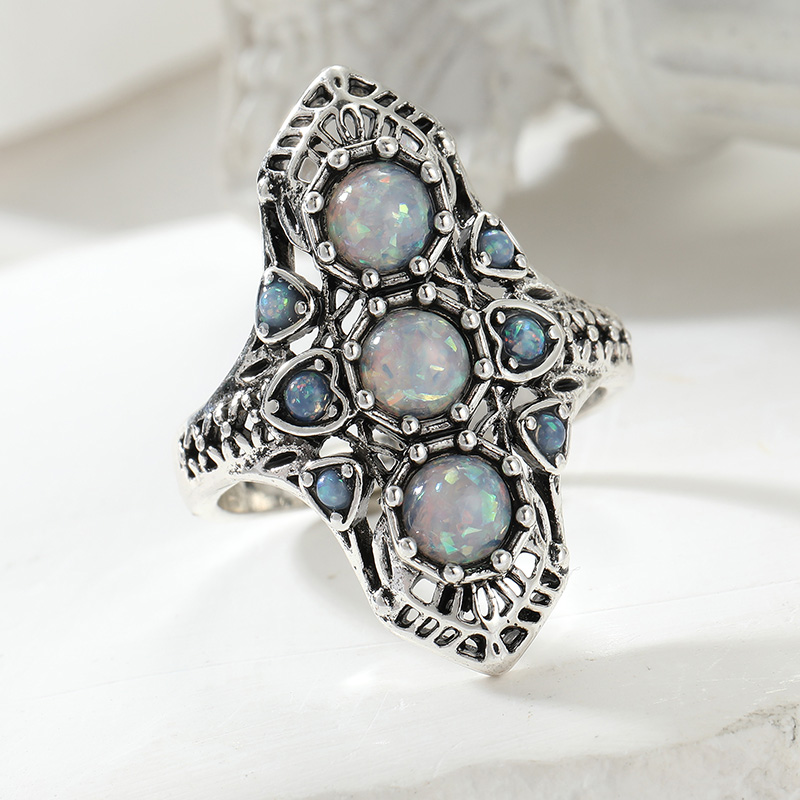 Vintage Inlaid Imitation Opal  - Ethnic Fashion Wear For Women 评论和价格