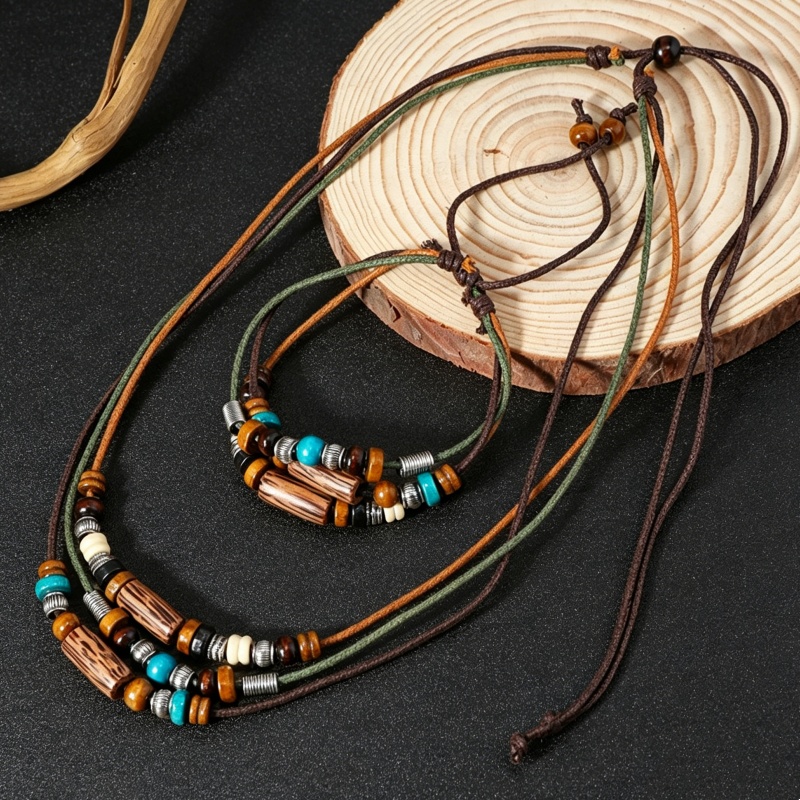 Vintage 2 Layer Faux Leather W - Ethnic Fashion Wear For Women 评论和价格