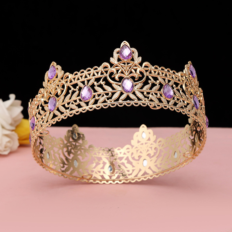 Round Wedding King Tiara Headp - Ethnic Fashion Imports 评论和价格