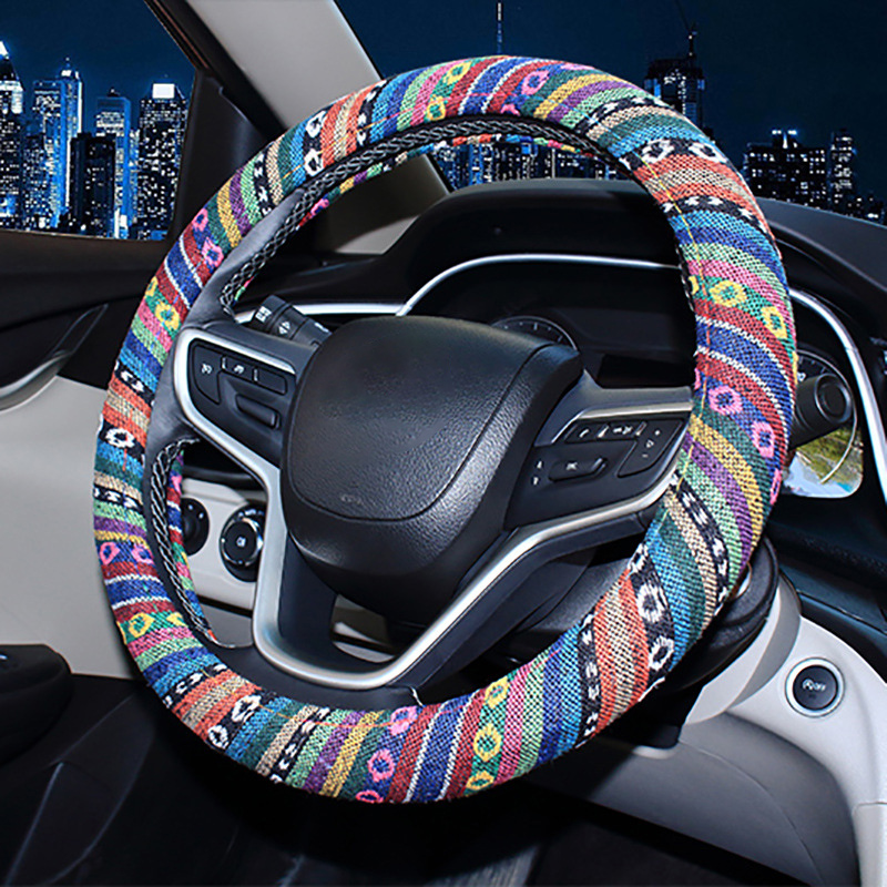 Ethnic Style Linen Car Steerin - Ethnic Fashion Hub 评论和价格