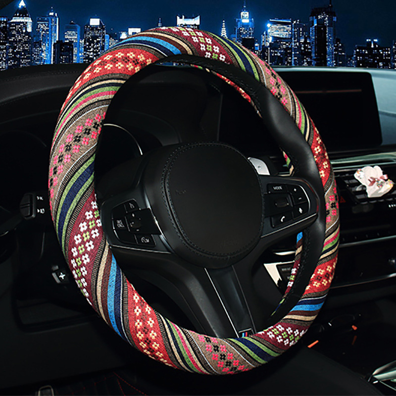 Ethnic Style Linen Car Steerin - Ethnic Fashion Hub 评论和价格